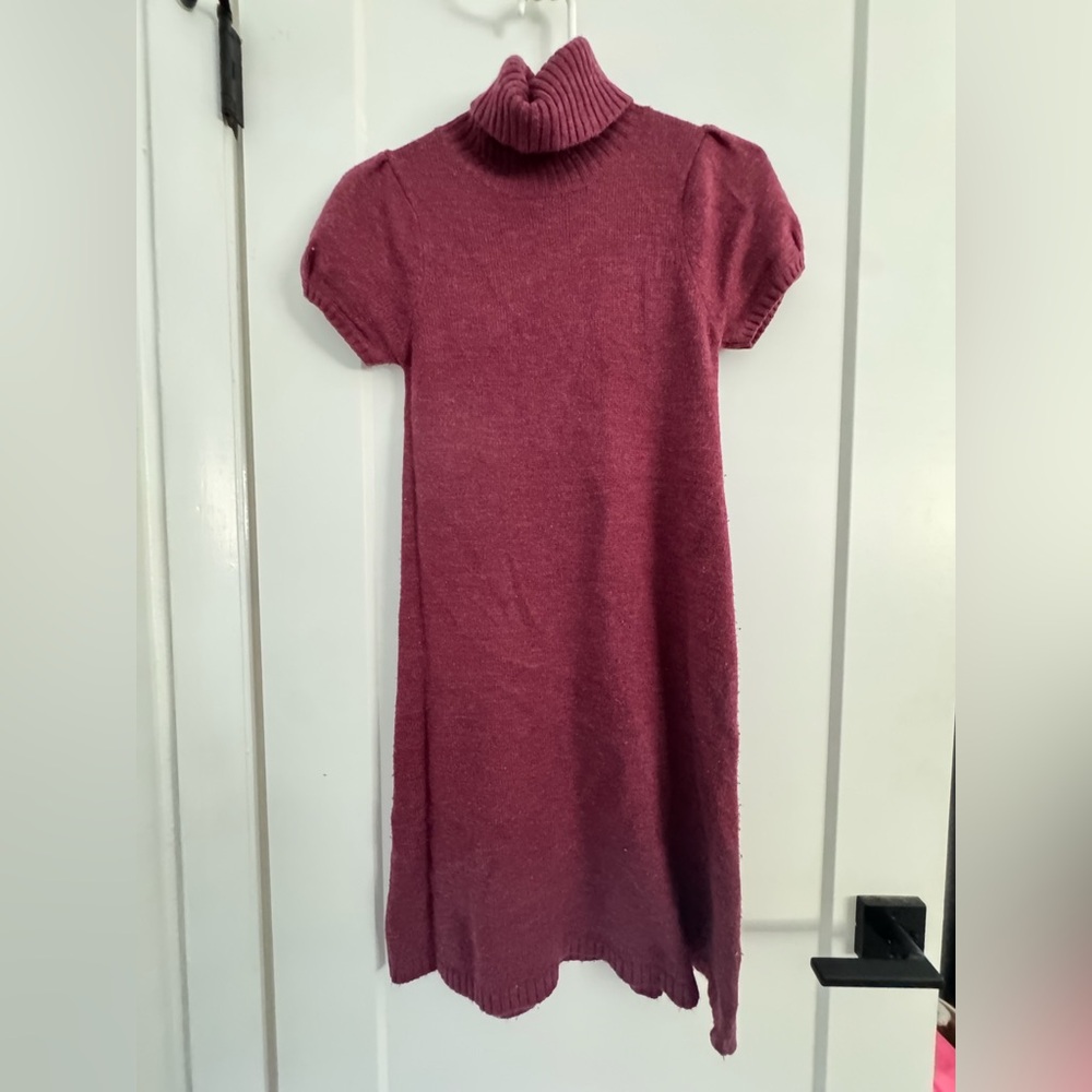 Duck Head Turtle Neck Short Sleeve Sweater Dress